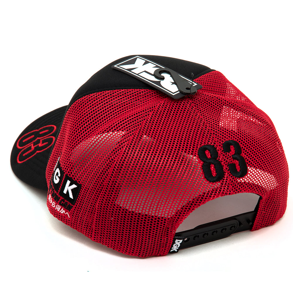 Sakura Snapback Trucker Hat (Black / Red)