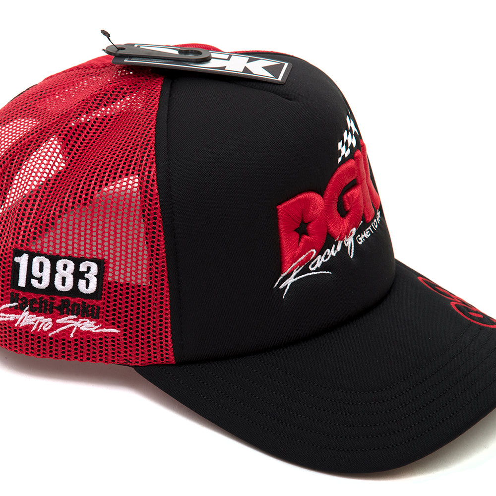 Sakura Snapback Trucker Hat (Black / Red)