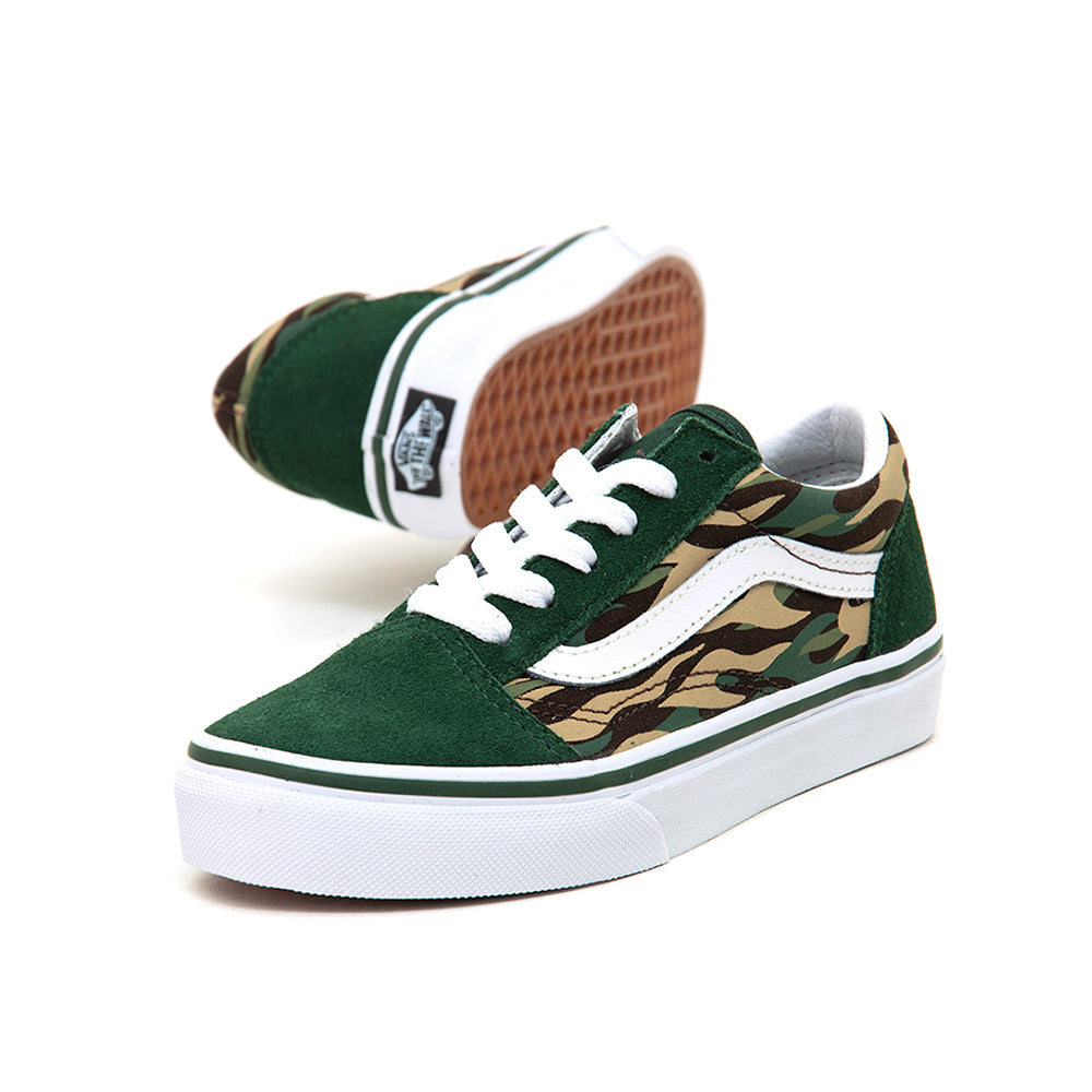 Kids Old Skool (Flame Camo Green / Multi) VBU