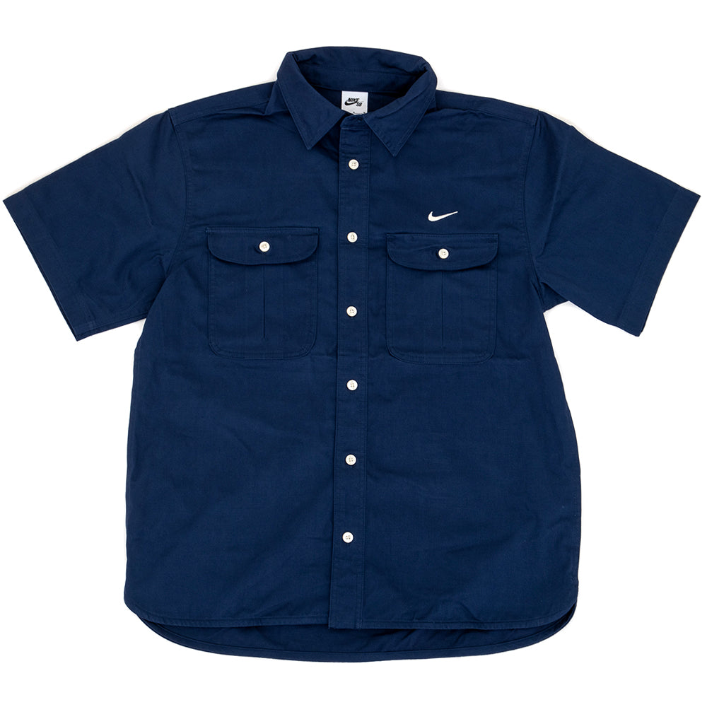 Skate Short-Sleeve Woven Button Up (Midnight Navy / Coconut Milk)