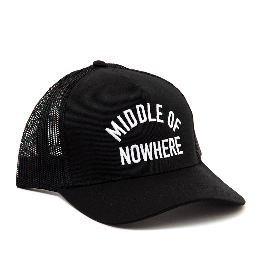 Middle Of Nowhere Snapback Trucker Hat (Black)