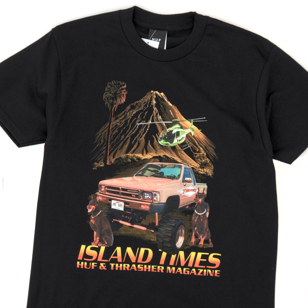 x Thrasher Island Times S/S T-Shirt (Black)
