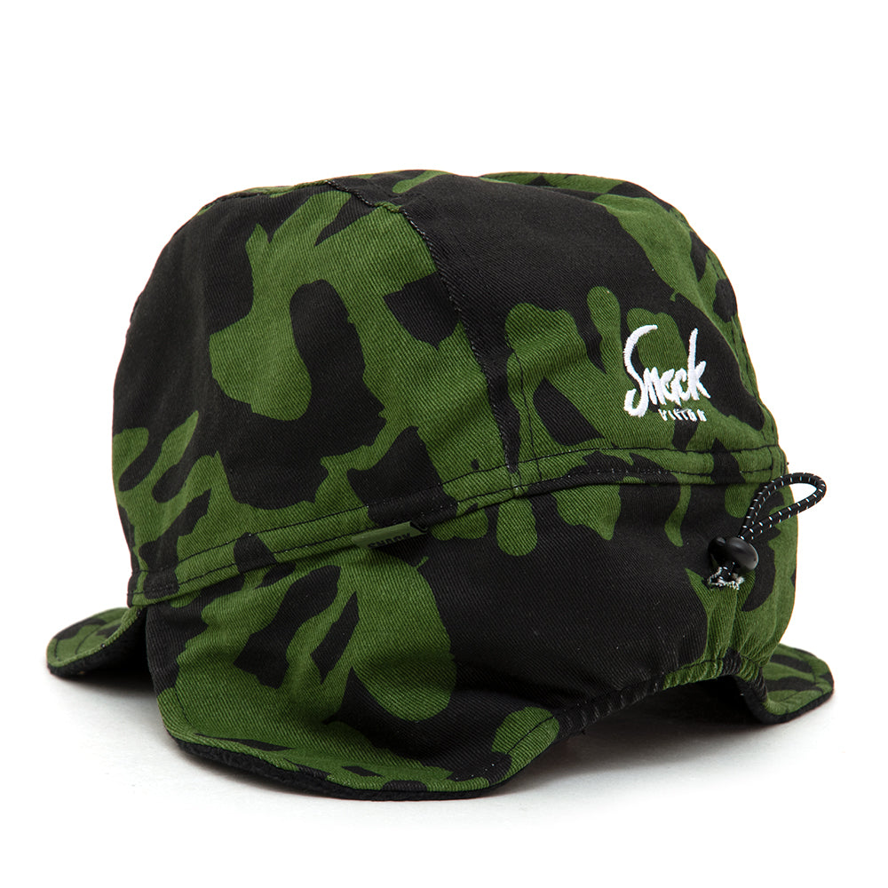 Visionz Reversible Trapper Cap (Black / Leaf Camo)