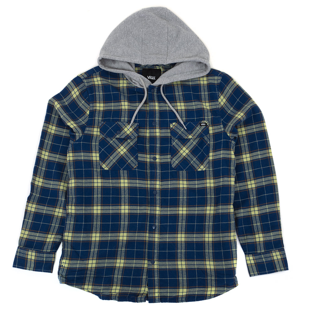 Parkway Hooded Long Sleeve Flannel Shirt (Blue Depths / Winter Pear) VBU