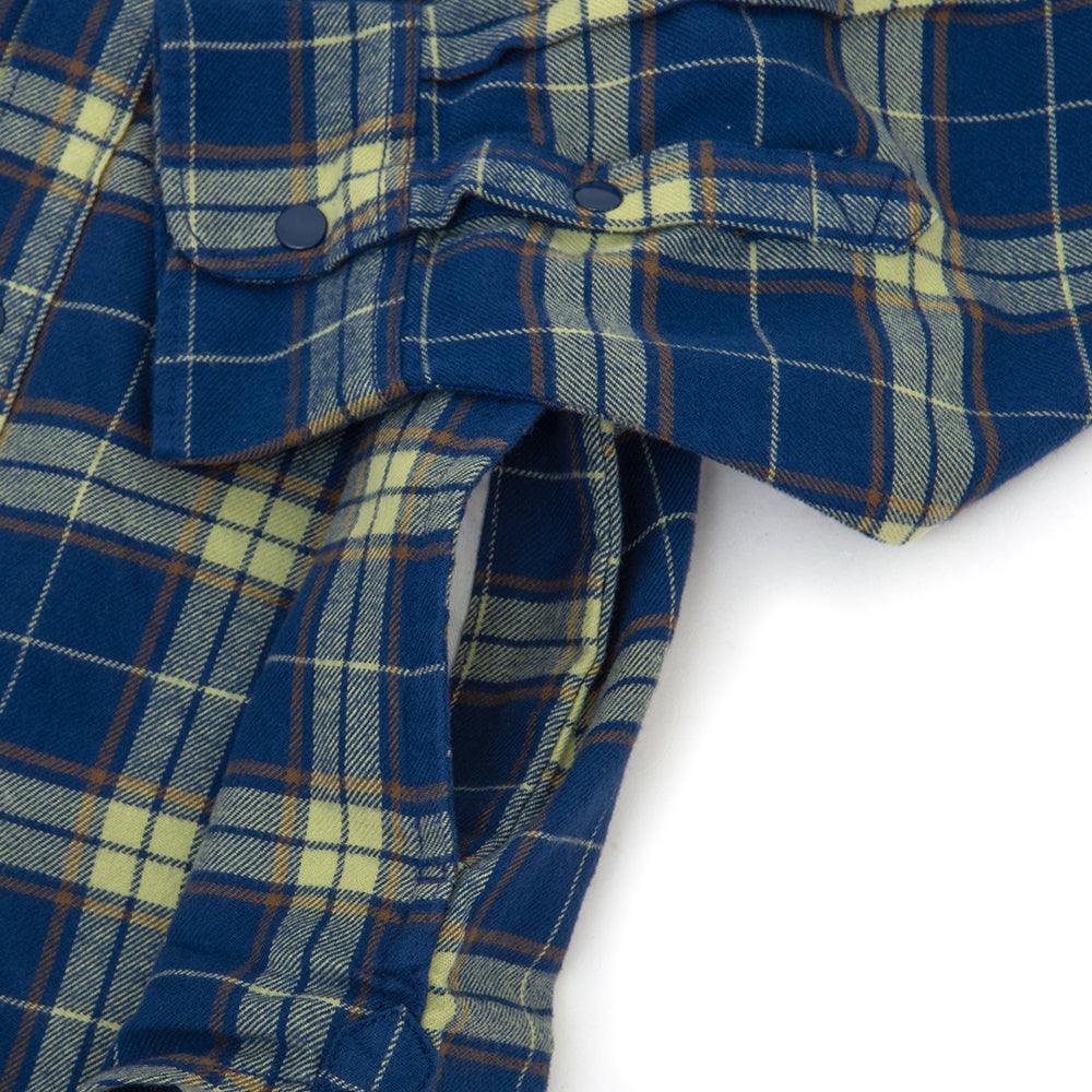 Parkway Hooded Long Sleeve Flannel Shirt (Blue Depths / Winter Pear) VBU