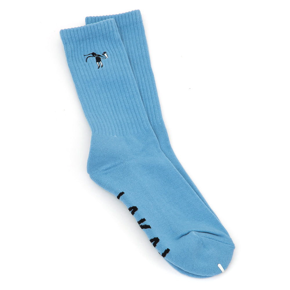 Flare Face Crew Sock (Cyan)