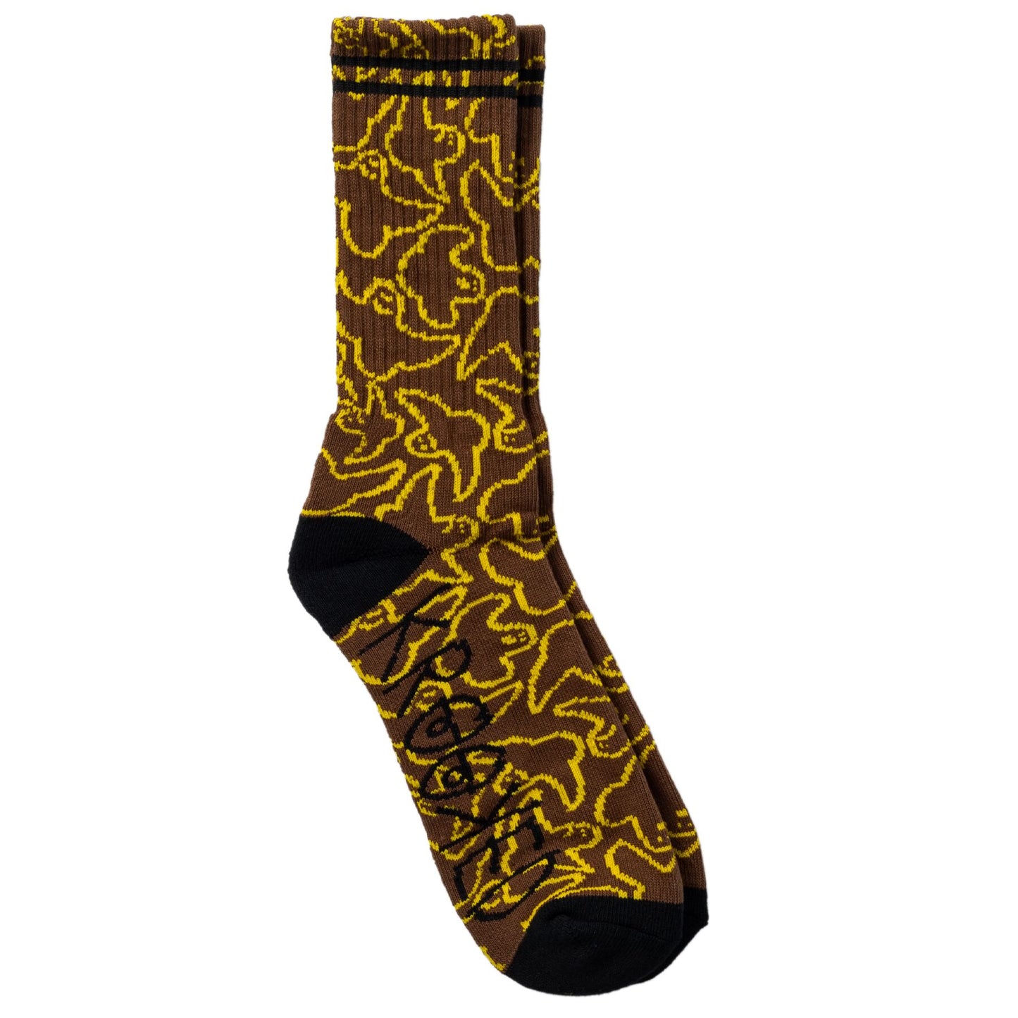 Multi Birds Sock (Brown / Yellow)