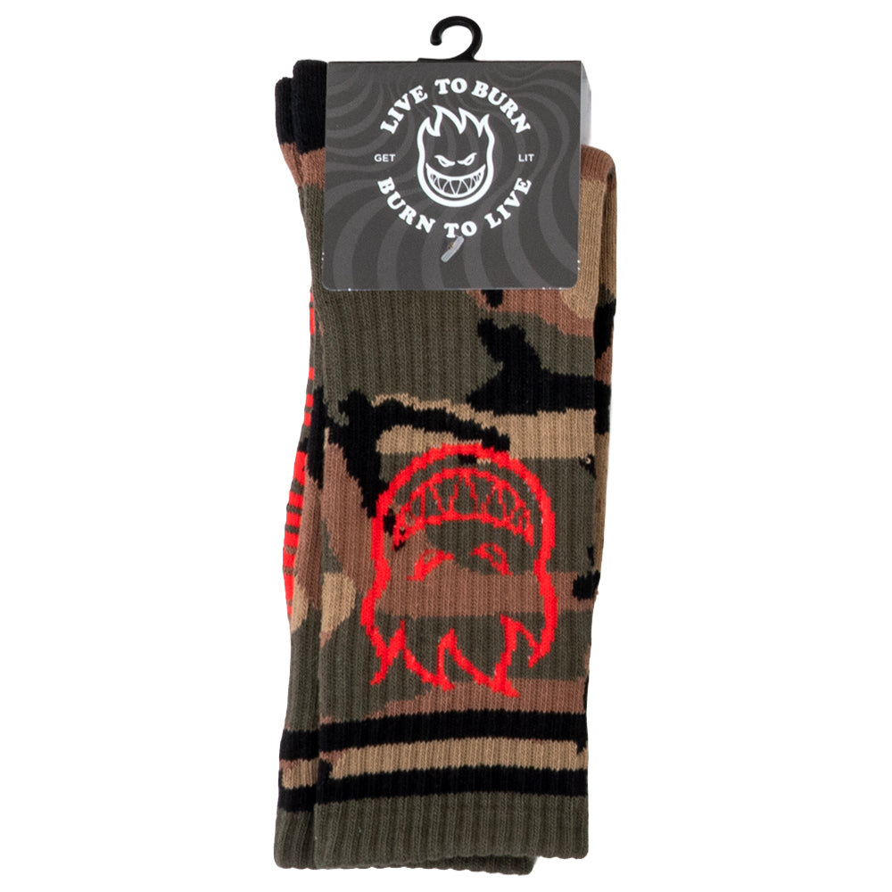 Bighead Sock (Woodland Camo / Red)