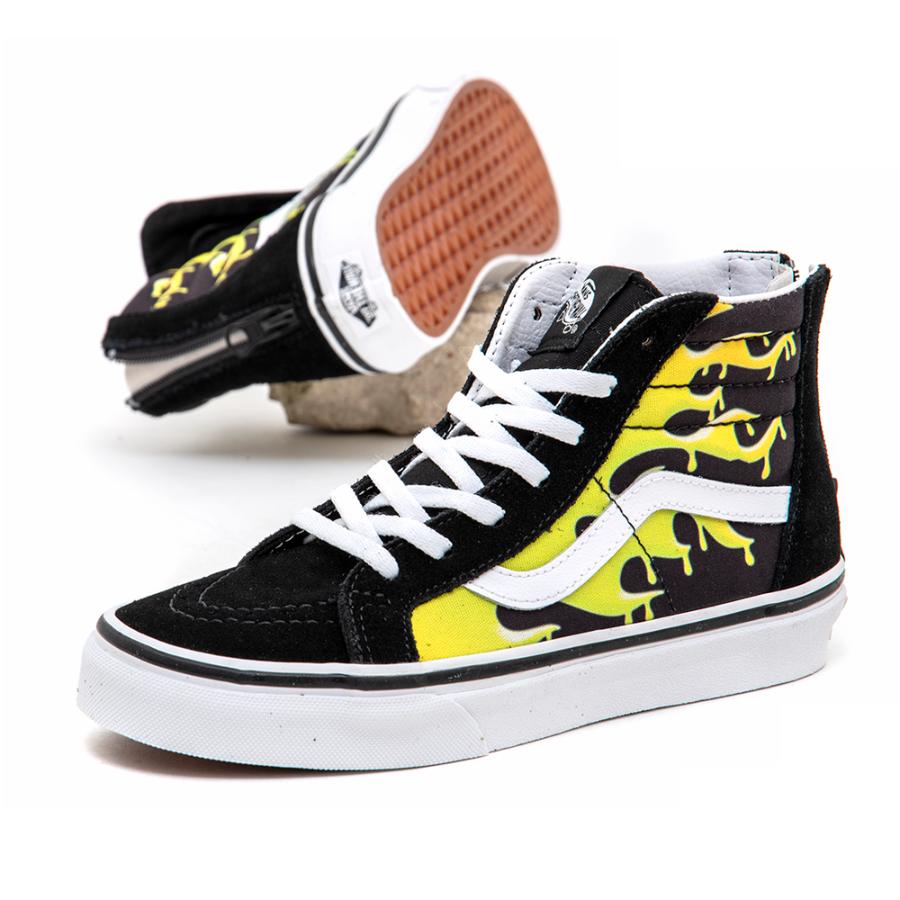 Youth Sk8-Hi Zip (Slime Flame) Black / True White VBU (S)