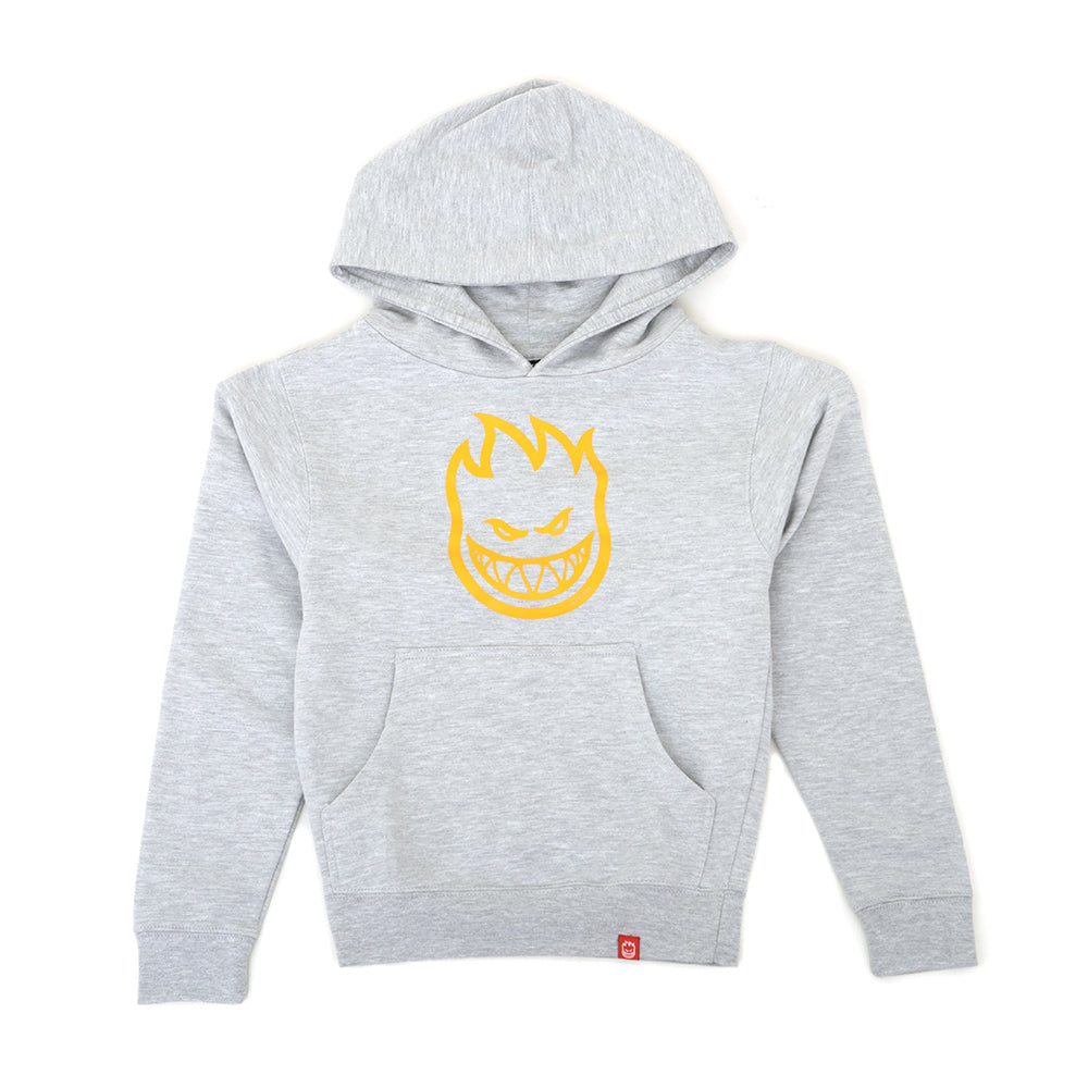 Youth Bighead Hooded Sweatshirt (Heather Grey / Yellow)