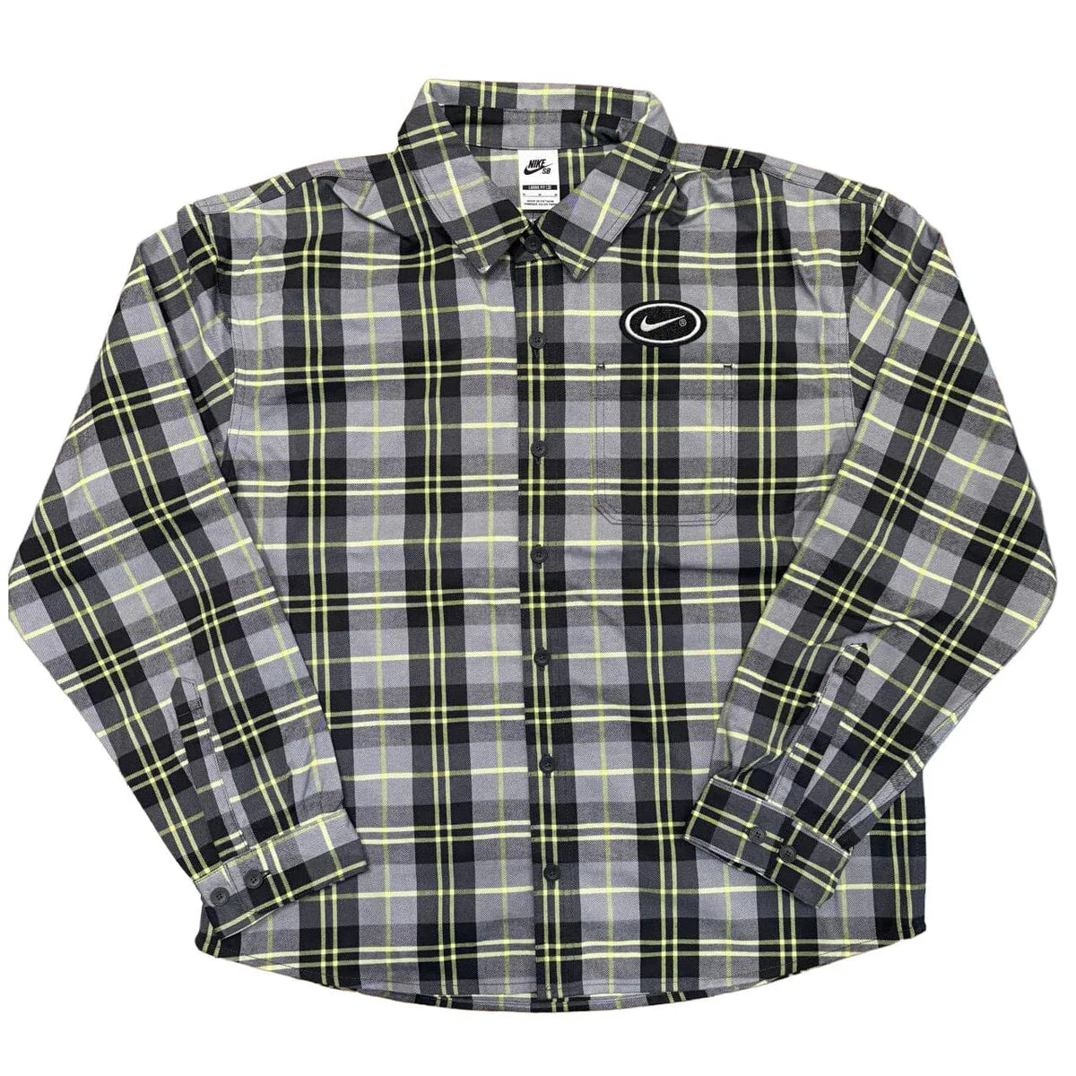 Koston L/S Button Up Flannel (Dark Smoke Grey / Volt)