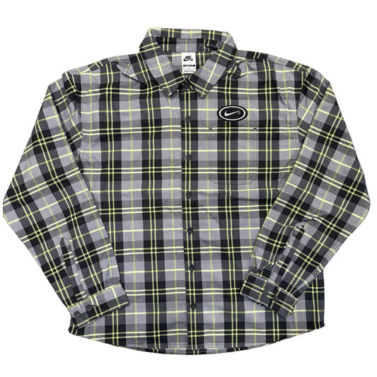 Koston L/S Button Up Flannel (Dark Smoke Grey / Volt)