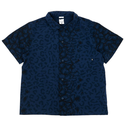 Print Bowler S/S Button-Up Skate Shirt (Midnight Navy) (S)