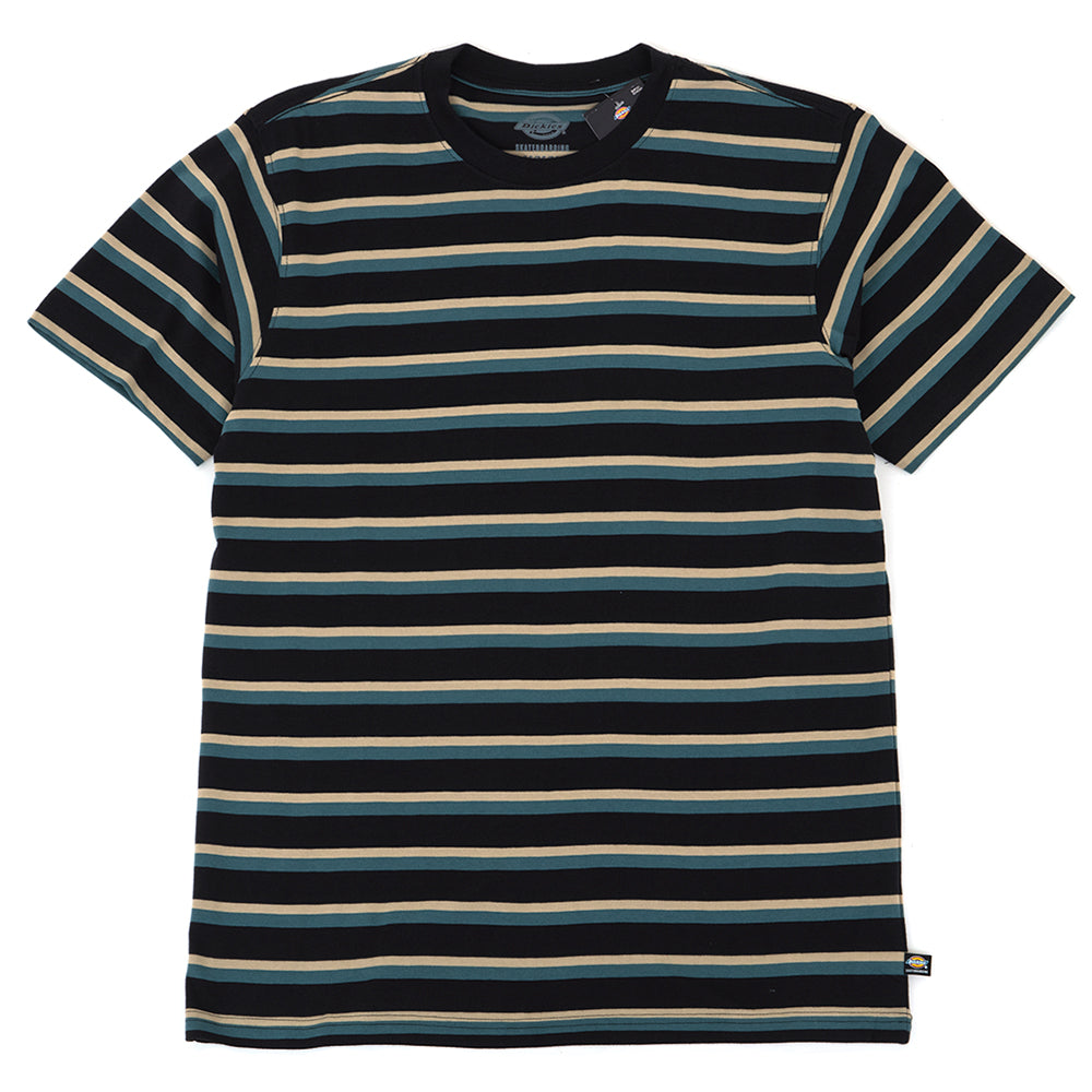 Striped T-Shirt (Black / Lincoln Green Stripe) (S)