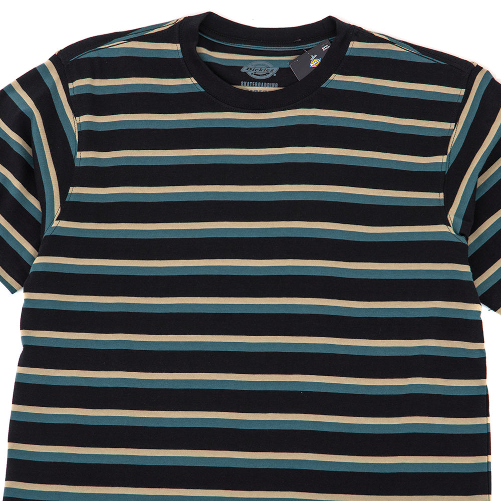 Striped T-Shirt (Black / Lincoln Green Stripe) (S)