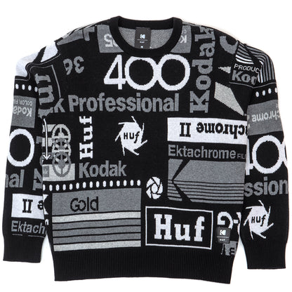 Dark Room Jacquard Knit Crewneck Sweatshirt (Black)