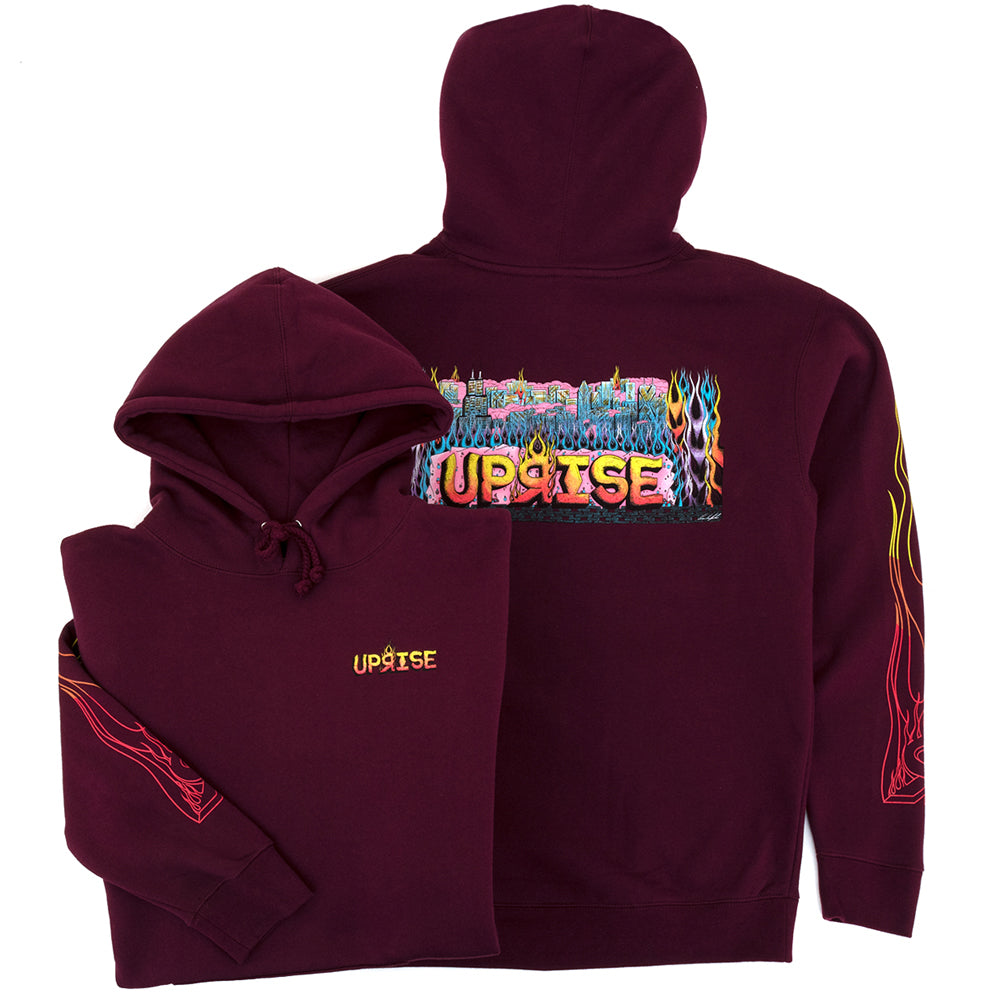 Skyline Heavyweight Hooded Sweatshirt (Maroon)