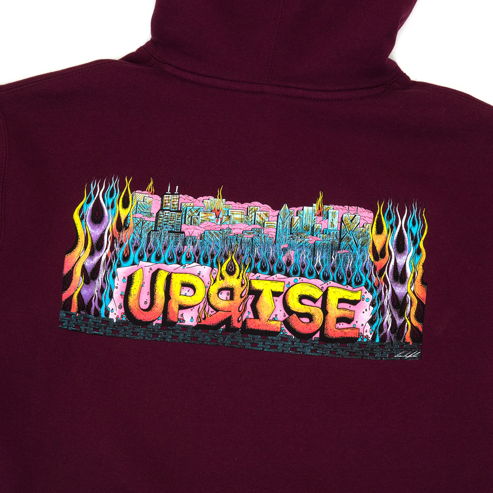 Skyline Heavyweight Hooded Sweatshirt (Maroon)