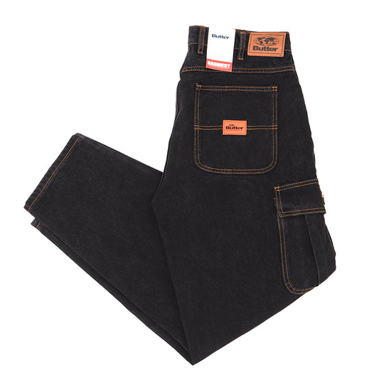 Santosuosso Cargo Denim Pants (Washed Black)