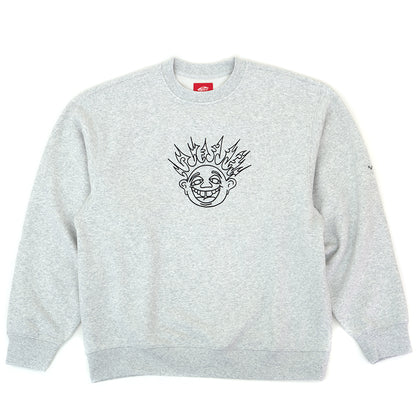 Skate Smile Spike Crewneck Sweatshirt (Ash Heather) VBU