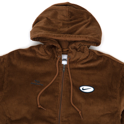 Full-Zip Hooded Corduroy Skate Jacket (Lt. British Tan / Armory Navy)