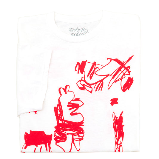 Plateau Scribble T-Shirt (White / Red)