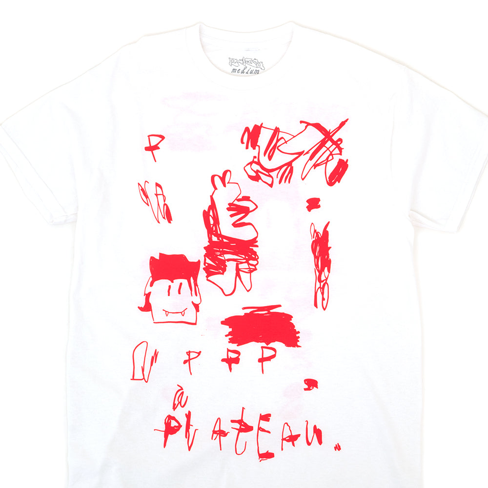 Plateau Scribble T-Shirt (White / Red)