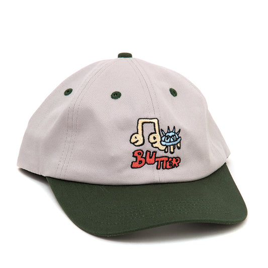Turtle 6-Panel Strapback Hat (Light Grey / Seaweed)