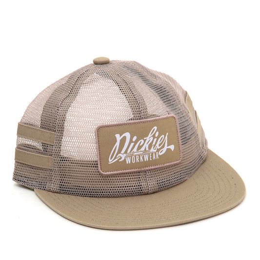 Workwear Woven Trucker Snapback Hat (Tan)