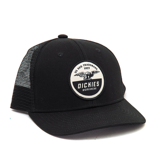 Eagle Woven Trucker Snapback Hat (Black)