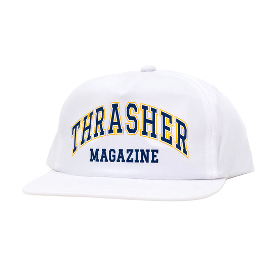 Dropout 5 Panel Snapback Hat (White)
