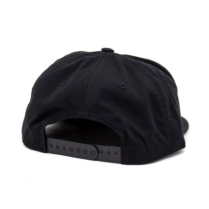 Spikey 5 Panel Snapback Hat (Black)