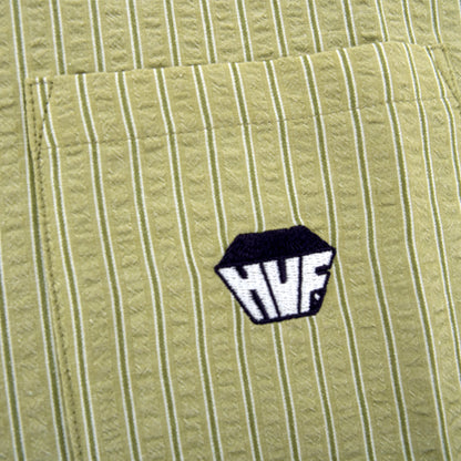 Big Block Striped Button Up S/S Shirt (Dried Herb)