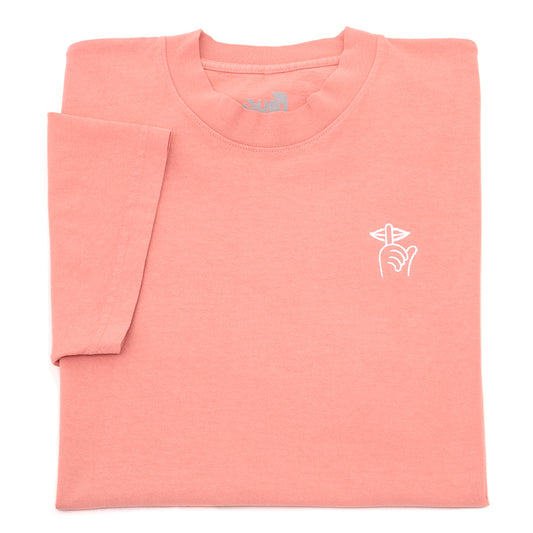 Shhh Embroidered T-Shirt (Coral)