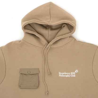 Cargo Pocket Hooded Sweatshirt (Wheat)