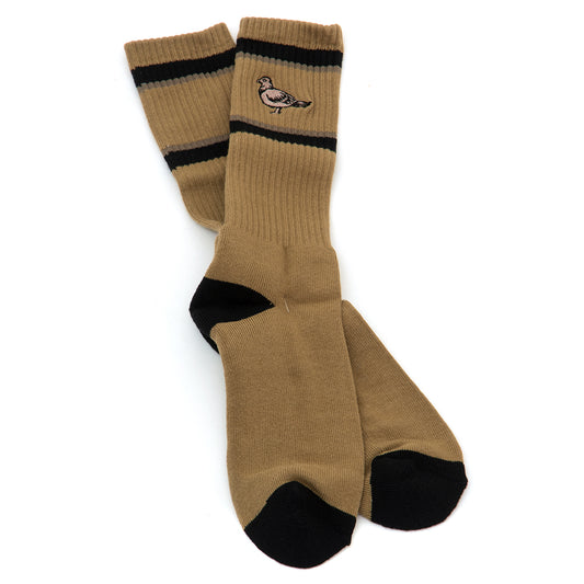 Basic Pigeon EMB Sock (Brown / Black / Bronze)