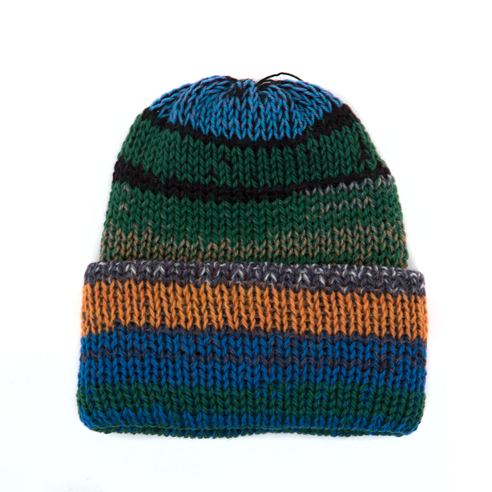 Short Stack Beanie (Blue / Green / Orange)