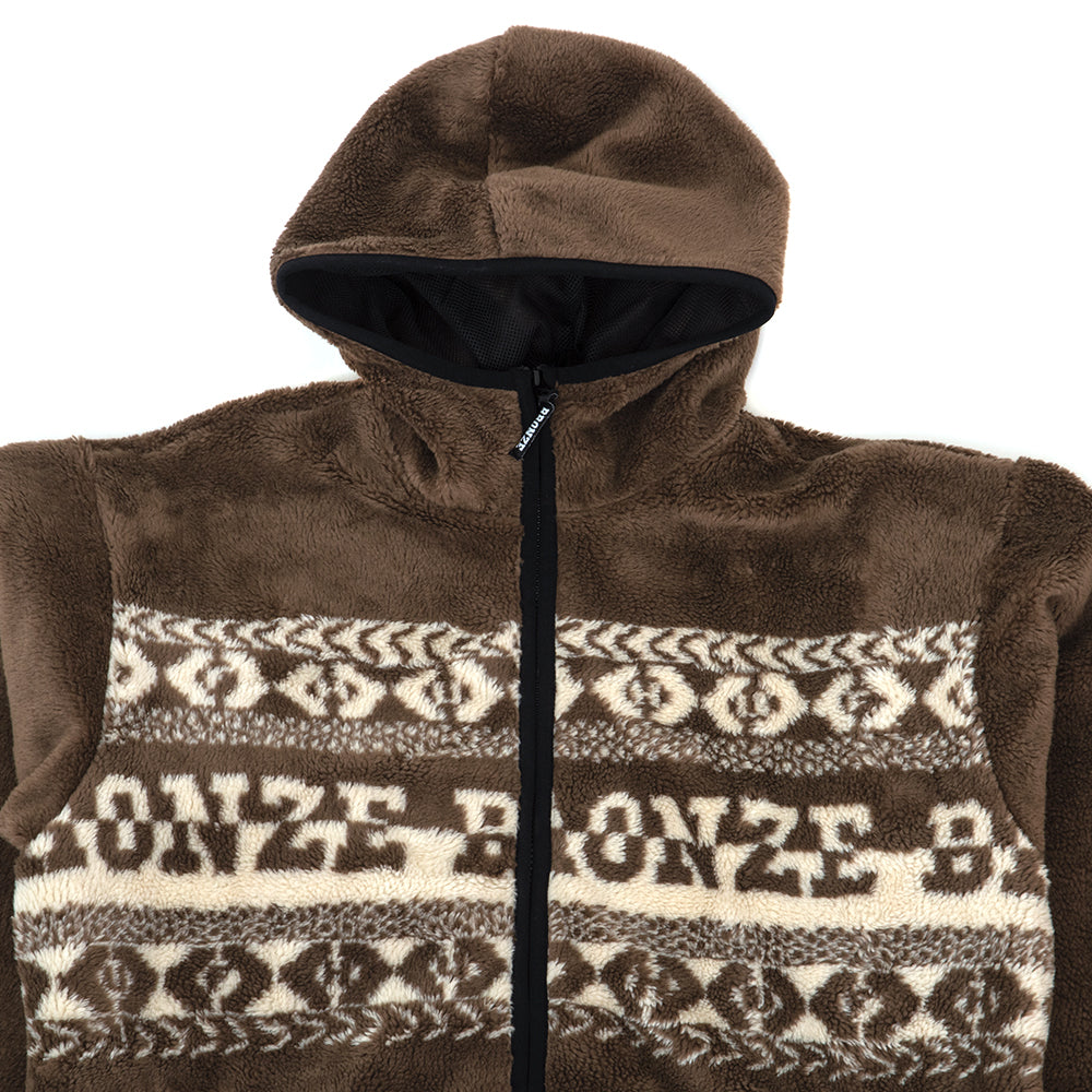 x Bronze High Pile Full Zip Sweatshirt (Brown)