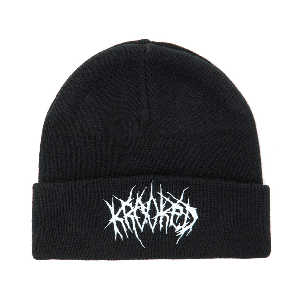 Necro Script Cuff Beanie (Black)