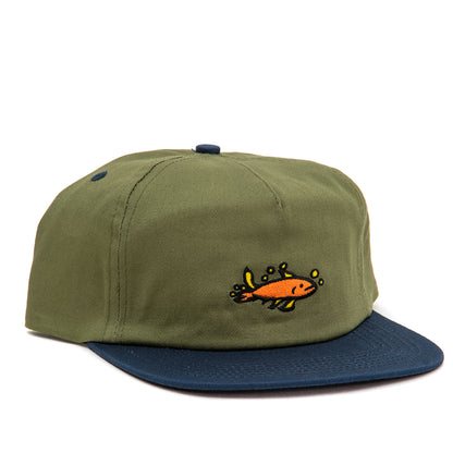 Mermaid Fish Adj. Snapback Hat (Olive)