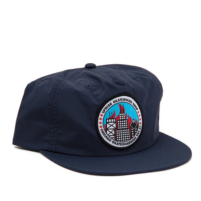 City Seal Nylon Snapback (Deep Blue / Flames)
