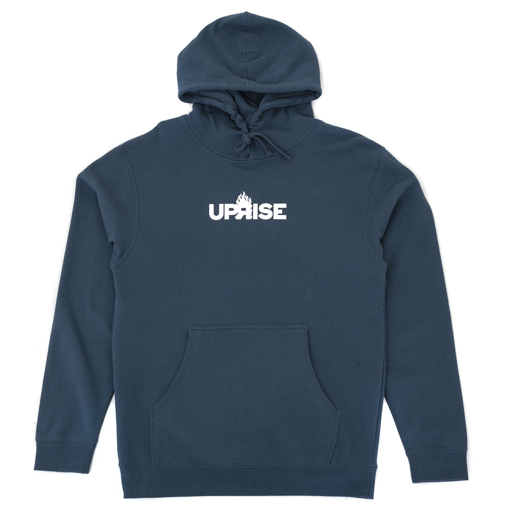 Flame Logo Midweight Hoody (Mid Blue / White)