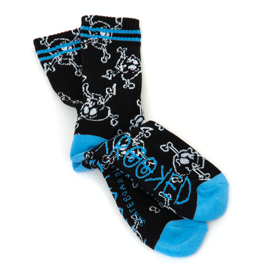 Style Crew Sock (Black / White / Blue)