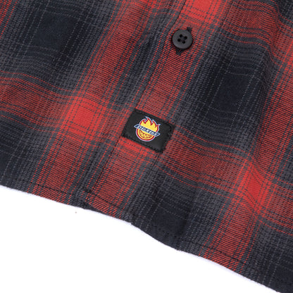 x Spitfire J57 L/S Woven Plaid Flannel Shirt (Red / Black)