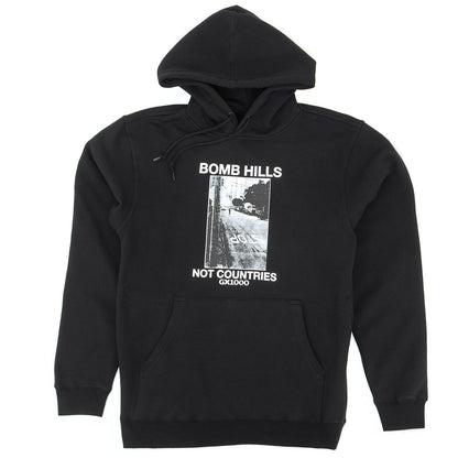 Bomb Hills Not Countries Hooded Sweatshirt (Black / White)