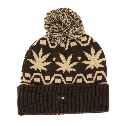 Apres Cuff Pom Beanie (Brown)