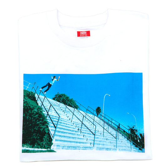 Skate Rowley Lipslide Handrail 25th S/S T-Shirt (White) VBU