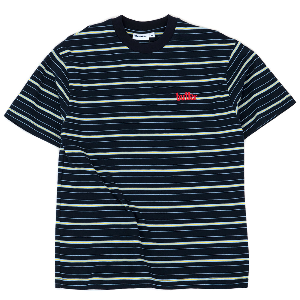 Park Stripe T-Shirt (Black / Sky / Banana)