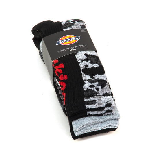 Logo Camo 4-Pack Crew Sock (Black / Grey / Marled)