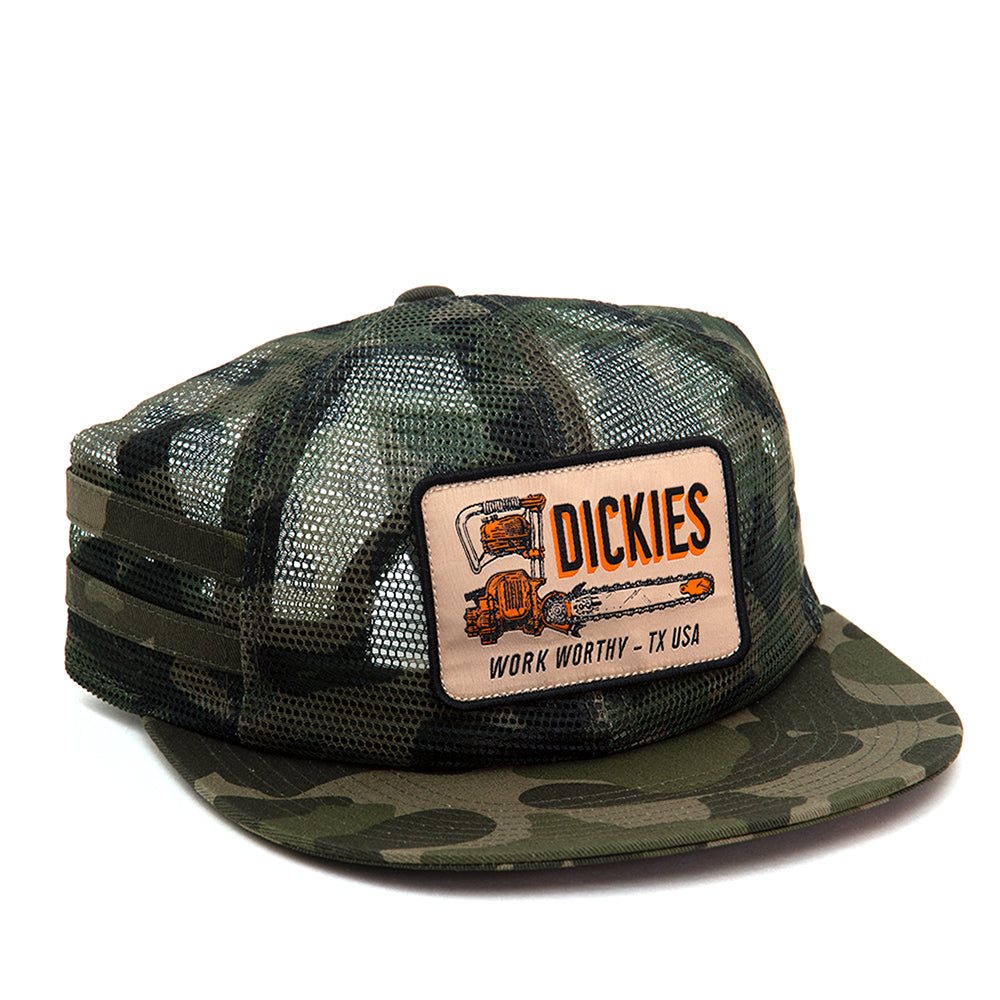 Work Worthy Mesh Trucker Snapback Hat (Olive Camo)